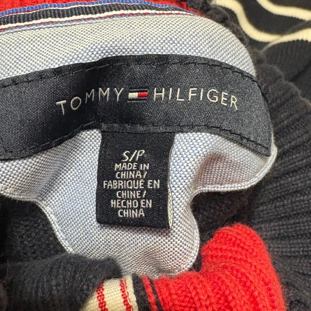 Tommy Hilfiger‎ Men Chunky Sweater S Button Mock Neck Nautical Preppy Old Money